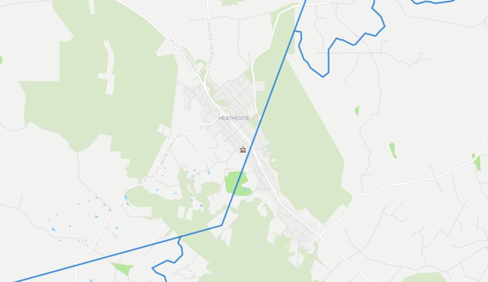 Heathcote is split between two school zones. Map: findmyschool.vic.gov.au