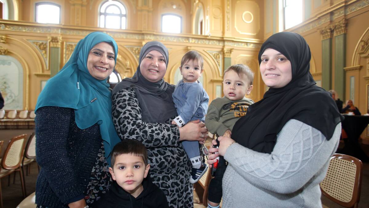 Eman Othman with family and friends. Picture: GLENN DANIELS