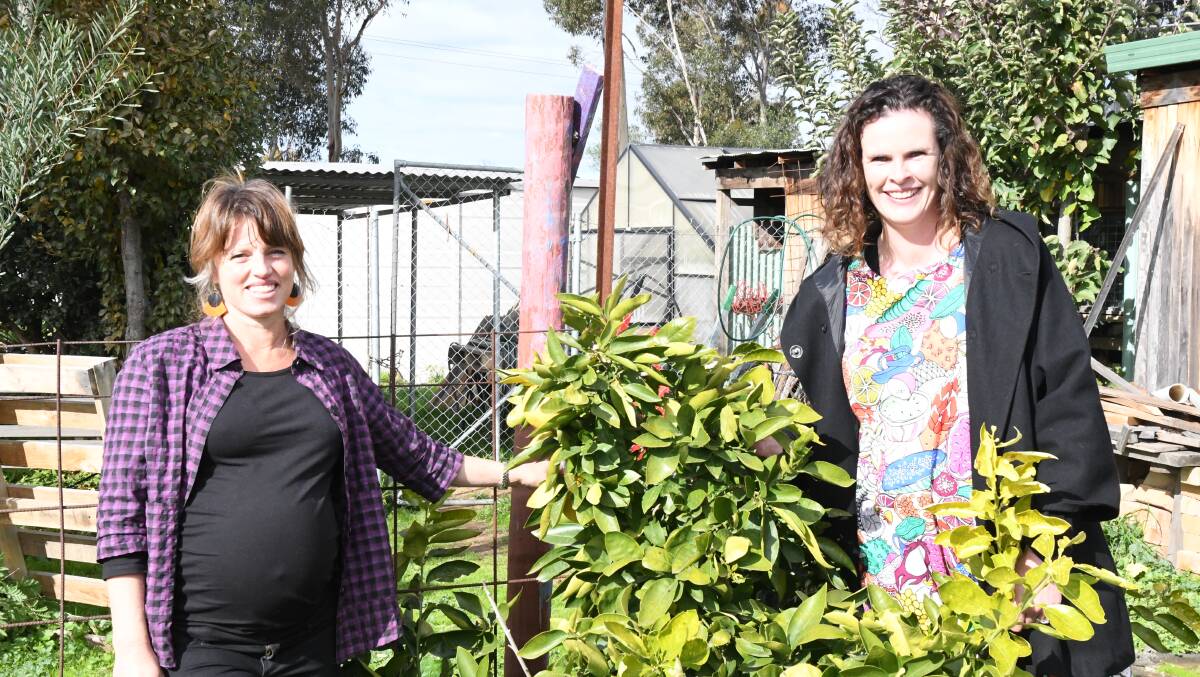 FRESH PRODUCE: Ingrid Phyland and Bridget Bentley at the Salvation Army's Gravel Hill Garden. Picture: ELSPETH KERNEBONE