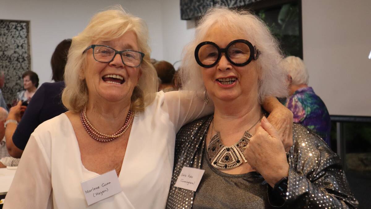 GOOD TIMES: Marlene Gunn and a fellow Bendigo Teachers' College alumni enjoy the evening's celebrations. Picture: supplied