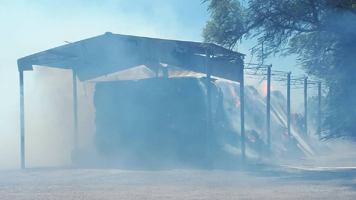 Firefighters fight the blaze near Heathcote. Picture: Country Fire Authority