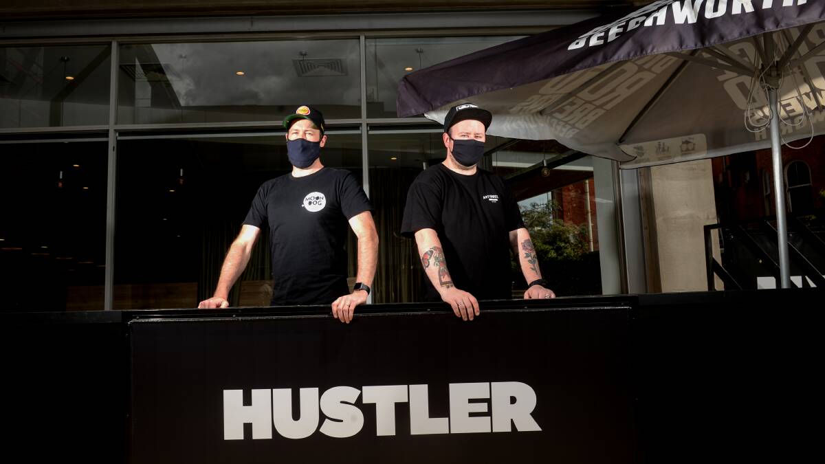 Hustler owners Nick Horgan and Justin McPhail have expanded their hospitality operations. Picture: DARREN HOWE