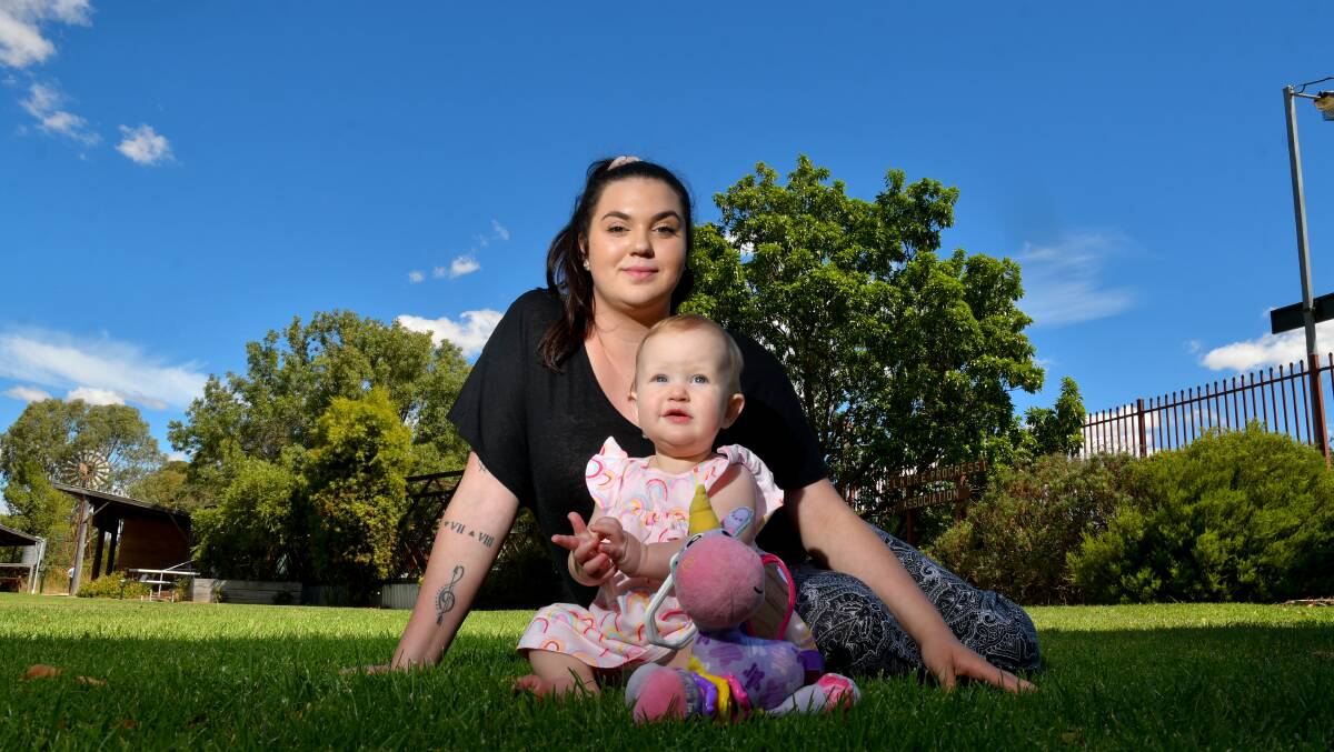 Gina Spizzica and her daughter Wren have seen a maternal and child health nurse three times in nine months. Picture: NONI HYETT