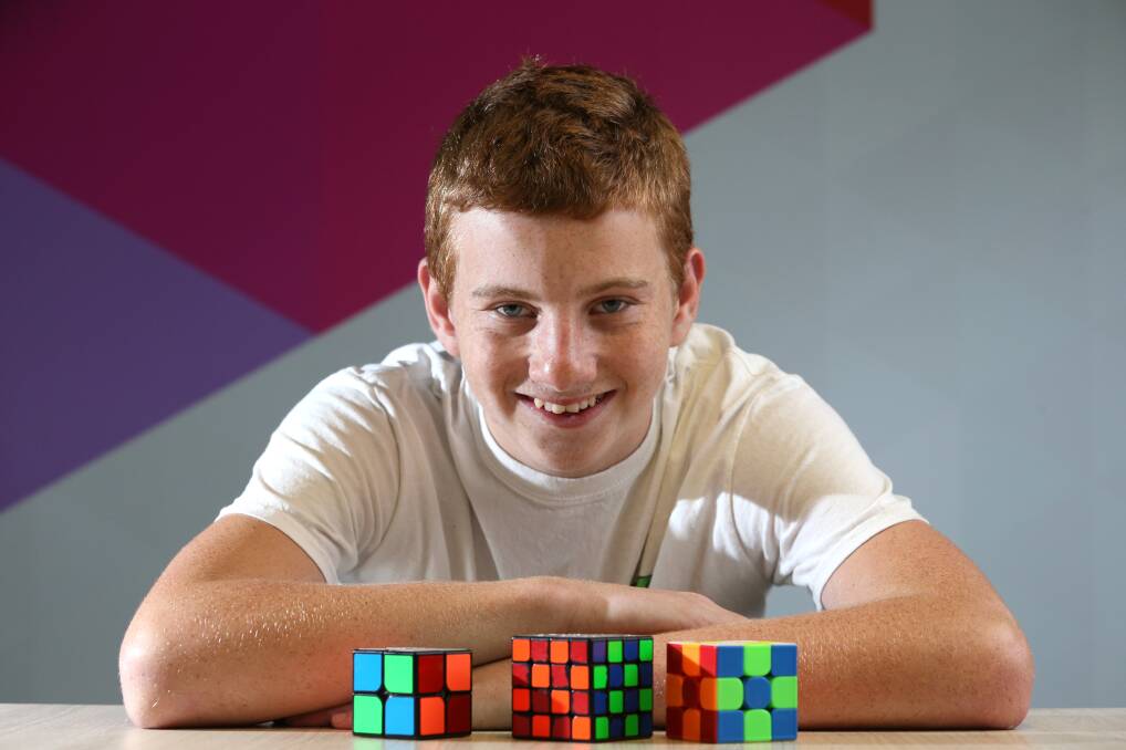 YOUNG TALENT: Brian Allen has returned from the World Cubing Championships in Melbourne. Picture: GLENN DANIELS
