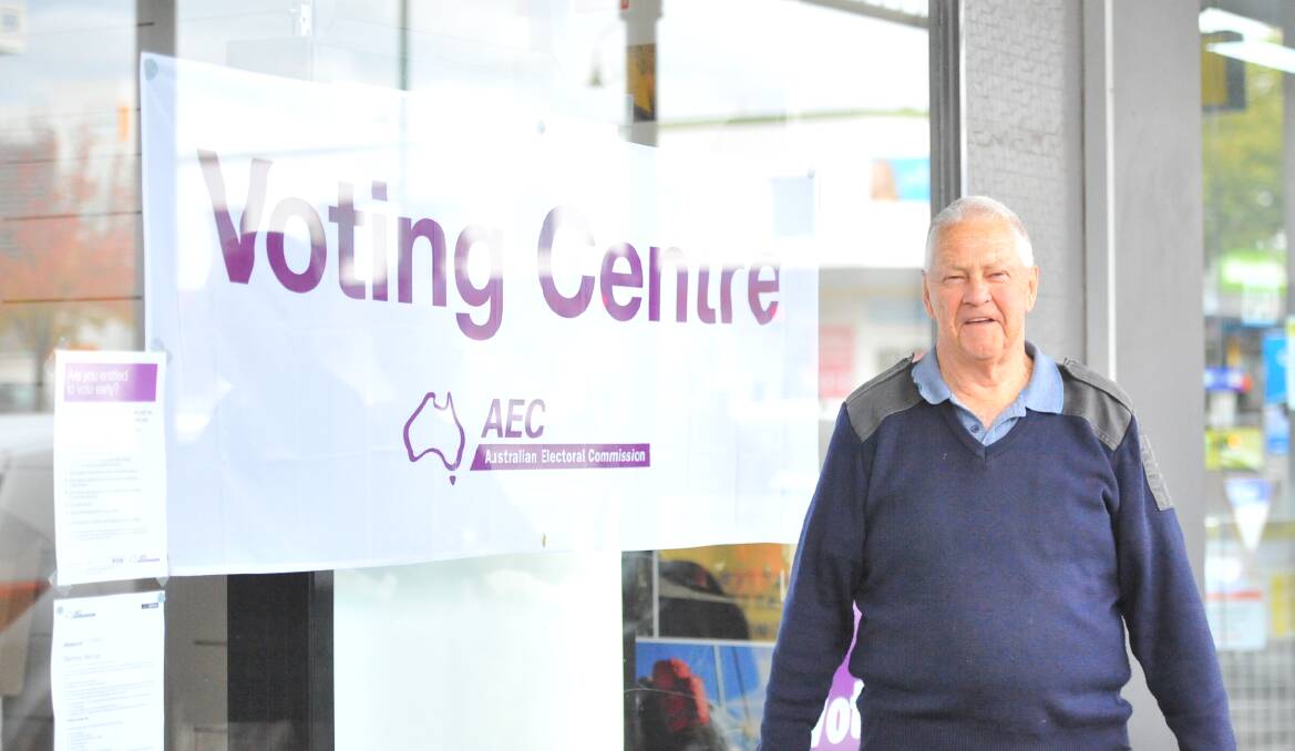 George Pannell cast his vote in Bendigo on Monday. Picture: ELSPETH KERNEBONE