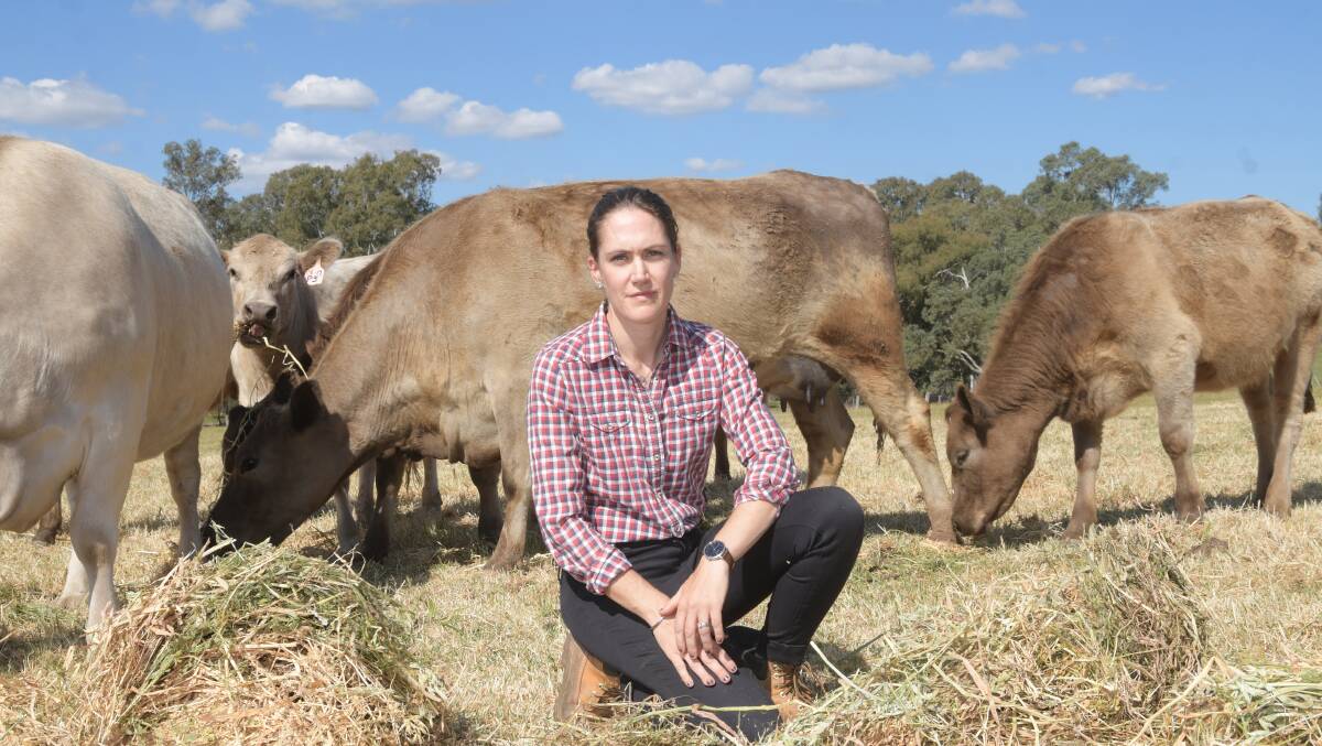 Farmer Courtney Hazeldene is concerned about the dry conditions. Picture: Noni Hyett.