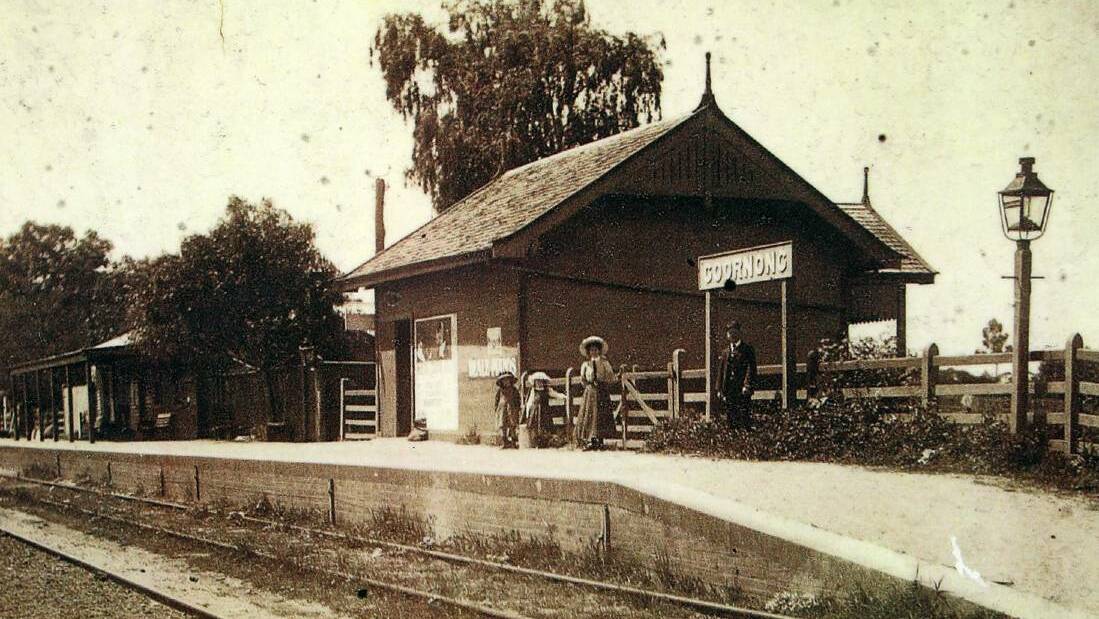A historic photo of Goornong Station, which has been closed for years.