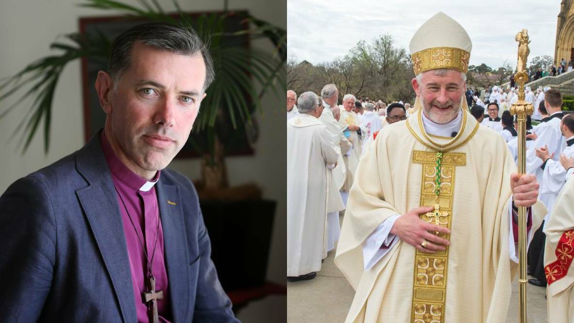  Bendigo Diocese Bishop Matt Brain and Sandhurst Diocese Bishop Shane Mackinlay. Pictures: GLENN DANIELS and DARREN HOWE