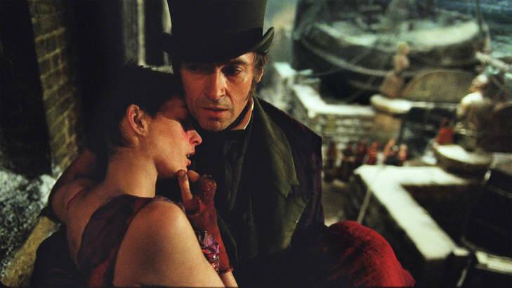 Hugh Jackman and Anne Hathaway in <i>Les Miserables</i>.