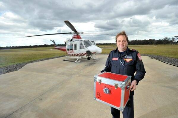 On standby: Mica paramedic and Bendigo air ambulance base manager Murray Barkmeyer with a blood ‘shipper’.