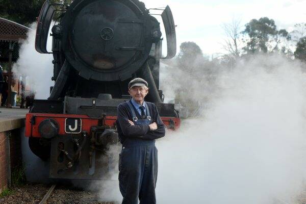 Bygone era: Victorian Goldfields Railway engine driver John Cole.