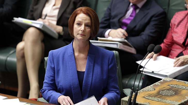 Overwhelmed by the public's kindness … the Prime Minister, Julia Gillard, delivers a eulogy in Parliament for her father John, who died on September 8.