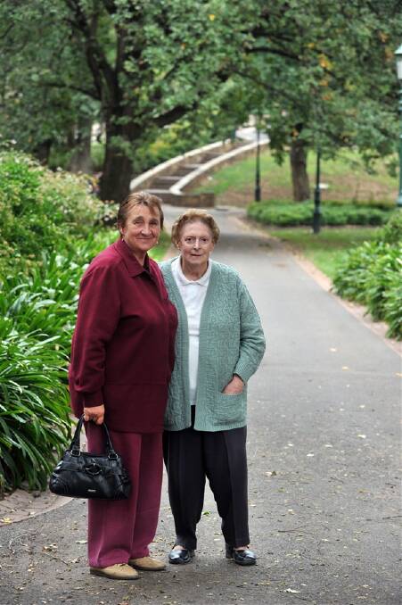 NOT IMPRESSED: Park users Trish Lucas and Alma Baker.