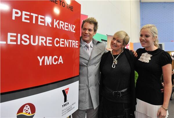 The late Peter Krenz was represented by his widow, Kerry (centre) and children Shaun and Kimberley at the official naming of the Peter Krenz Leisure Centre in Eaglehawk.