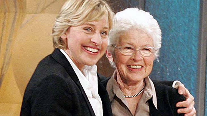 Staunch supporter: Betty DeGeneres with famous daughter, Ellen. Photo: Ian Horner