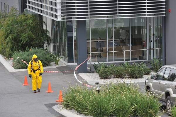 Hazard: CFA crews responded to a chemical spill in Bendigo yesterday.