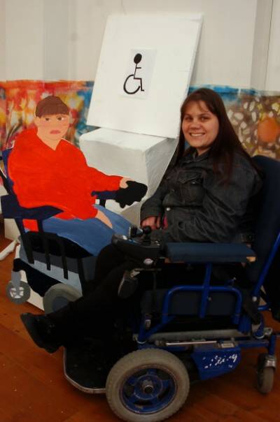 ARTY: Michelle Loschiavo with her disability-themed artwork.