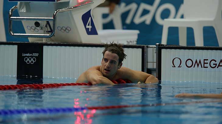 So close ... James Magnussen looks on after being beaten in the final.