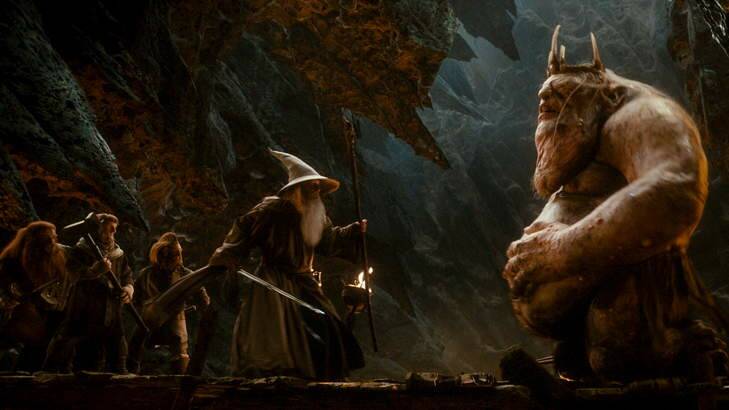 A screen shot from <i>The Hobbit: An Unexpected Journey</i>.