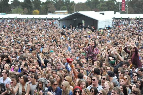 Part of the crowd at Groovin' the Moo yesterday. Picture: MATT KIMPTON