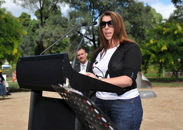 REFLECTION: Jill Ryan spoke at yesterday’s unveiling of the Bendigo Bushfire Memorial.