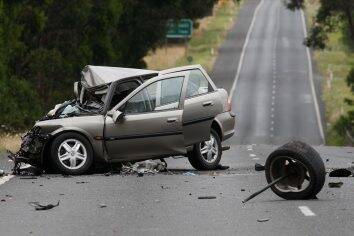 head-on collision: The scene of the crash at Morwell in which young father Jason Govan was killed.
