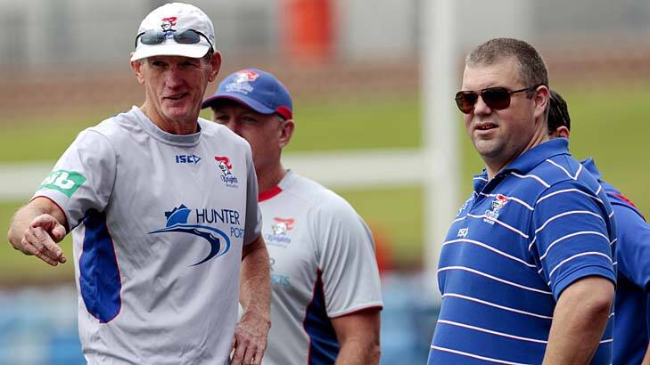 Standing firm … Wayne Bennett, left, says he came to Newcastle because he shares Nathan Tinkler's vision for the club.