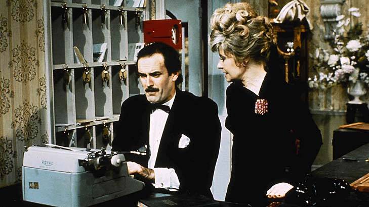 John Cleese and Prunella Scales as Basil and Sybil Fawlty.