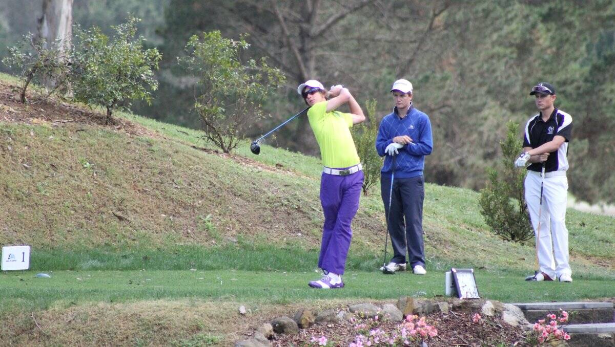 IN THE ZONE: Lucas Herbert tees off in the final round of the Boy’s NSW Amateur Championship. Picture: SUPPLIED