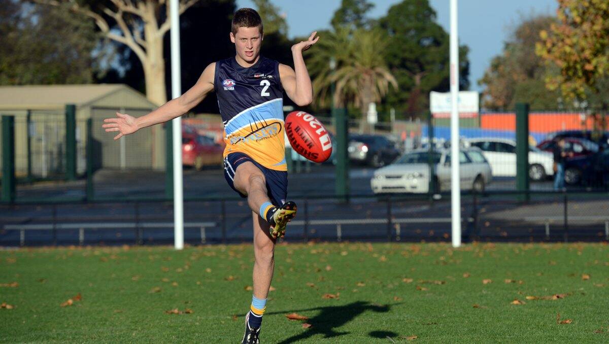 TO PLAY: Lalbert’s Jake Maher will be the only Pioneer to pull on the “Big V” this weekend. Picture: JIM ALDERSEY