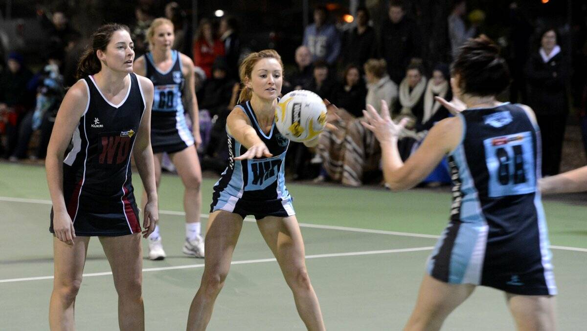 SLICK PASS: Eaglehawk wing attack Brittany Eastman was among the team's best in the second semi-final win against Sandhurst. 
