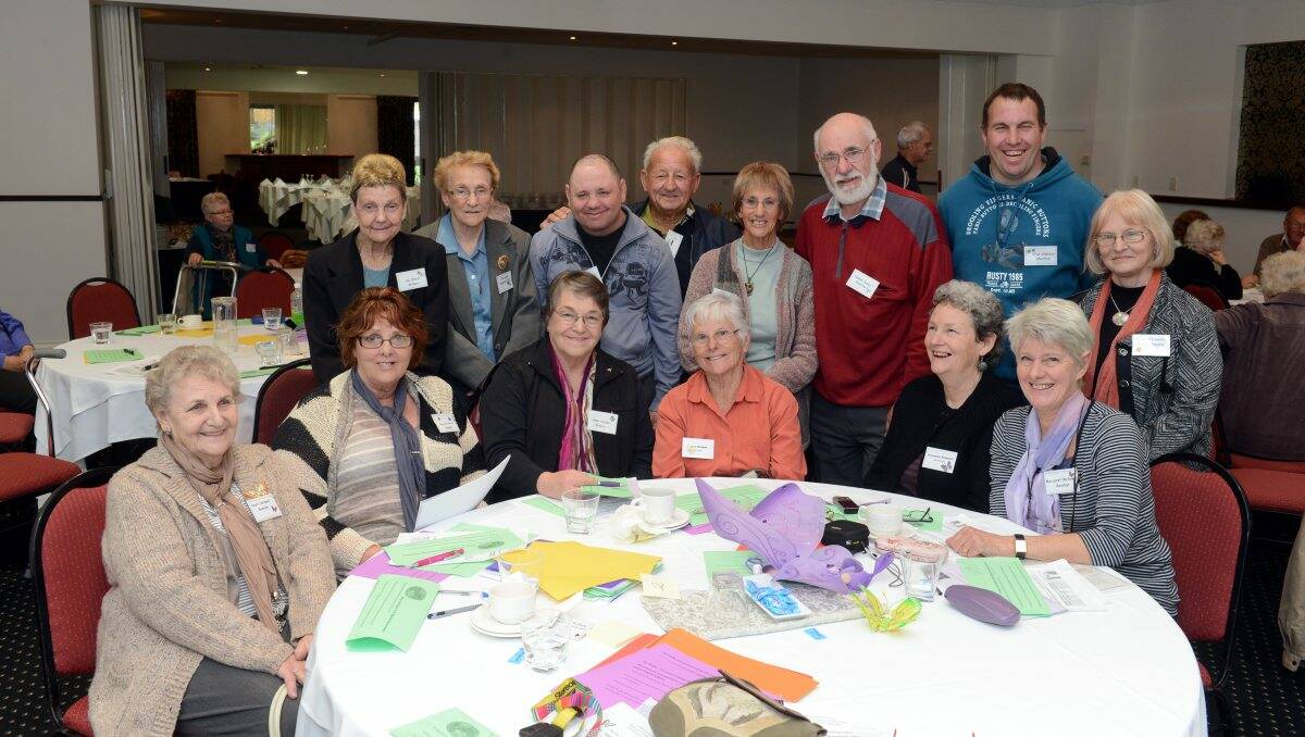Supportive: At yesterday’s seminar were, back row, Val Elliot, Joan Lyon, Jason and Les Pyatt, Jan and Hadyn Jones, Brad Chester and Noela Foreman, and front row, Pearl Cornwell, Sheryl Fisher, Anne Arnold, Gwen Wright, Francis Russell and Margaret McDowell. Picture: Jim Aldersey