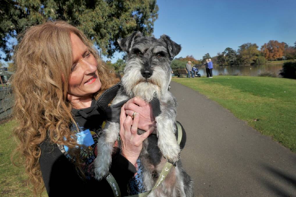 CLOSE BOND: Fran Mills and her pet schnauzer Oscar.  Picture: JULIE HOUGH