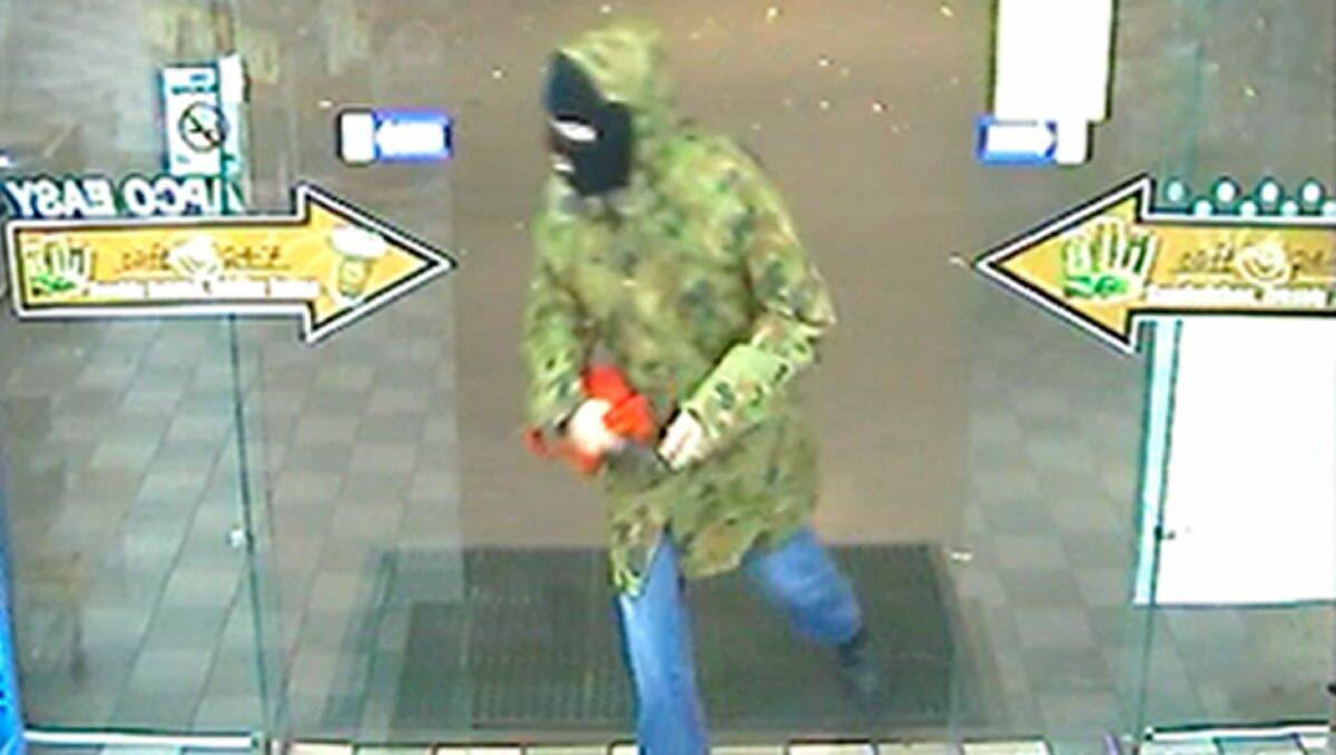 HUNT: A CCTV image of the robber. 