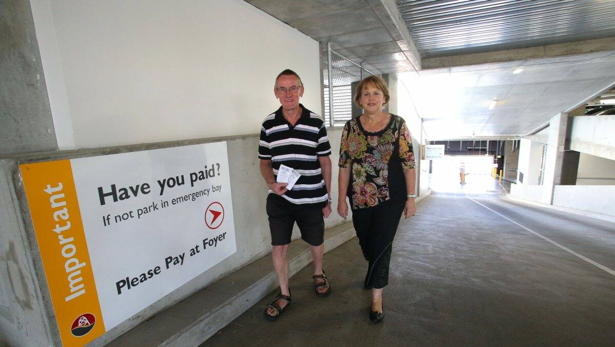 DIRECTIONS: Rob and Bron Nelson say the Edward Street car park needs more signs. Picture: PETER WEAVING