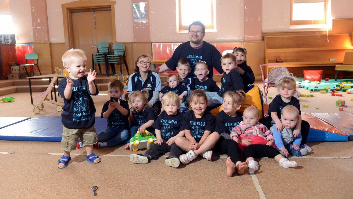 Fun times: Playgroup co-ordinator Matt Flavelle with the Little Eagles children. Picture: Jim Aldersey