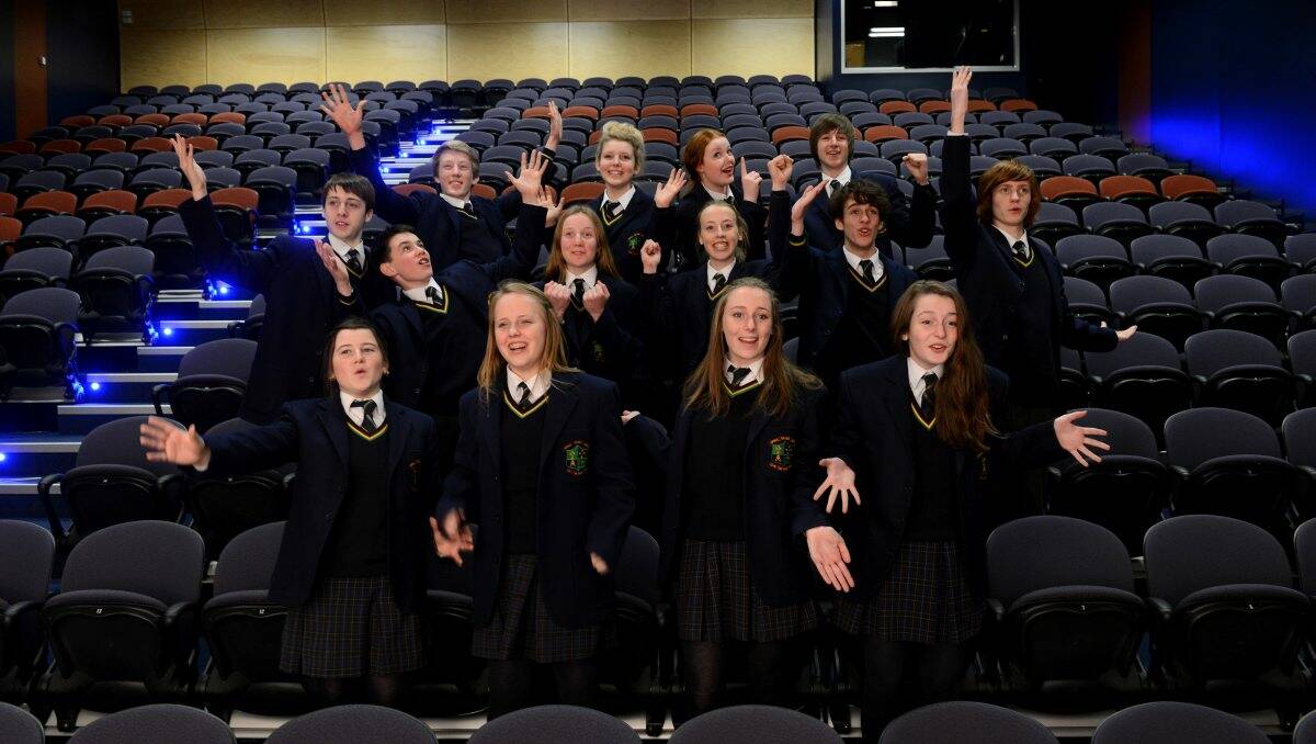 Rehearsal: CCB’s voice choir students get in some practice ahead of today’s competition.  Picture: Jim Aldersey
