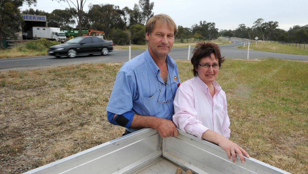ON SITE:  Graeme Freemantle and Mary Beaton were both at the crash scene on Sunday. Picture: Peter Weaving
