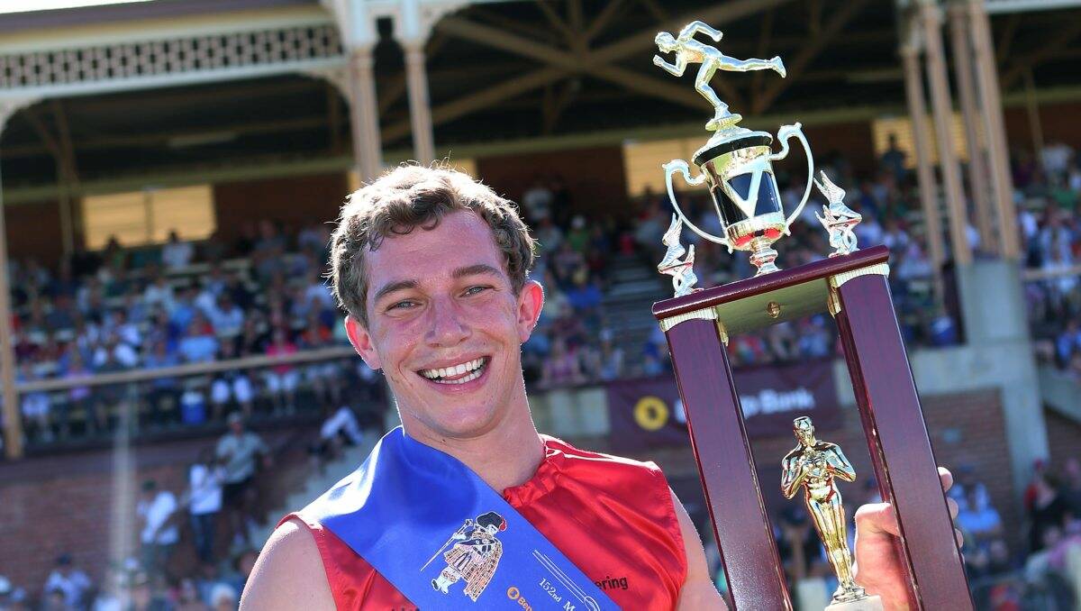 Joel Bee after his Maryborough Gift win. Picture: PETER WEAVING