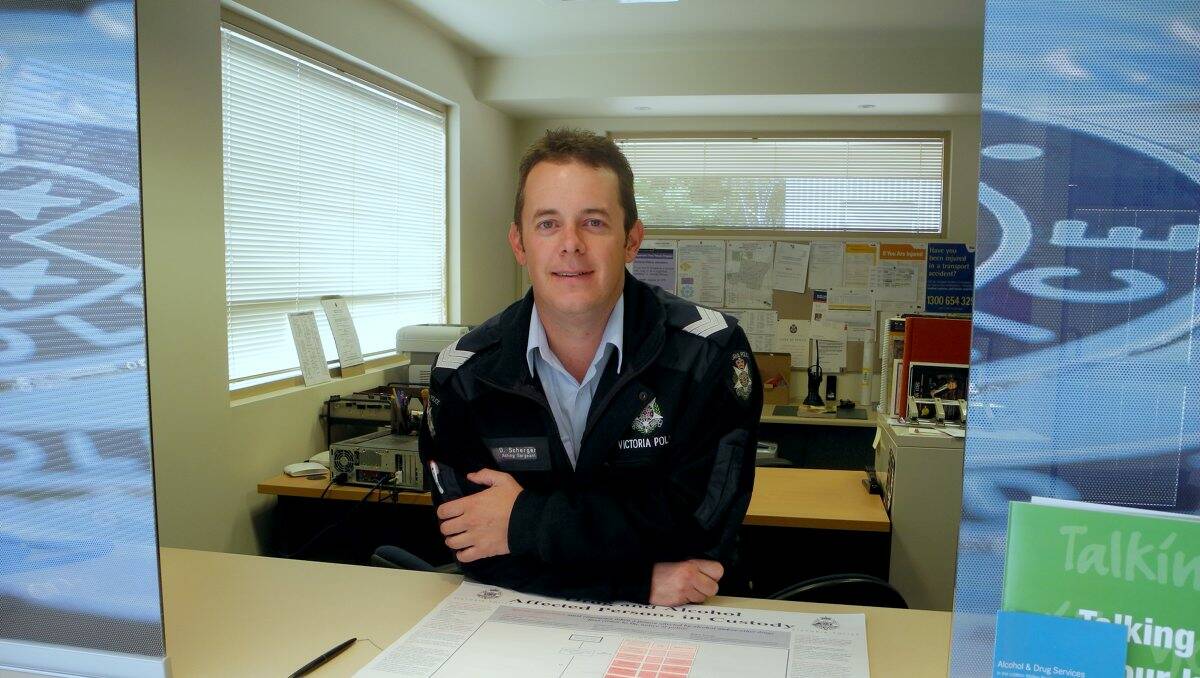IN CHARGE: Leading Senior Constable Darren Scherger is the new face of the Goornong police. Picture: ELISE SNASHALL-WOODHAMS