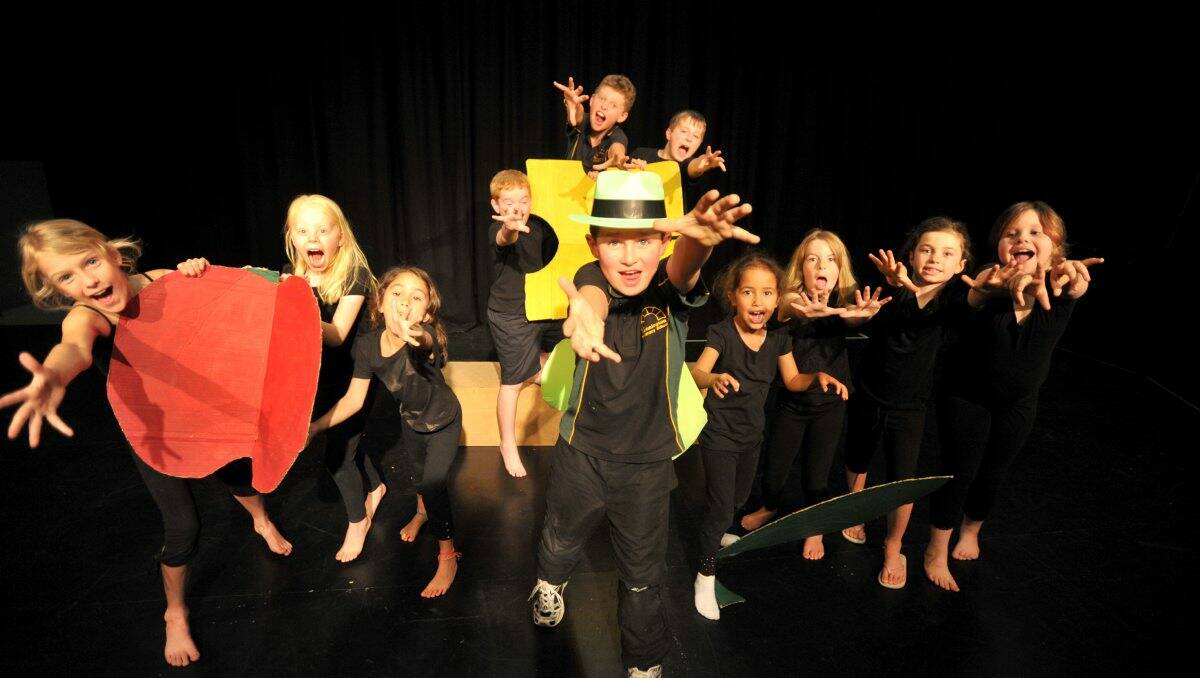 READY: Helen O’Grady Drama Academy students at their performance rehearsal. Picture: JODIE DONNELLAN
