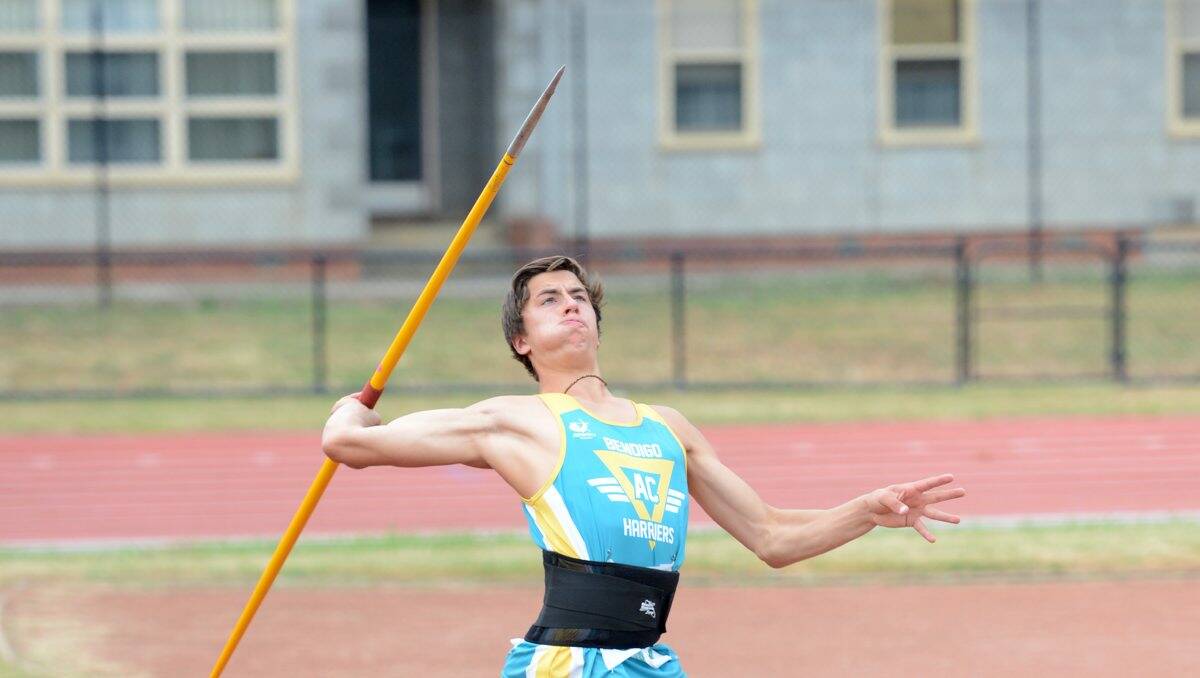 Blake Pryse contests javelin. Picture: JIM ALDERSEY