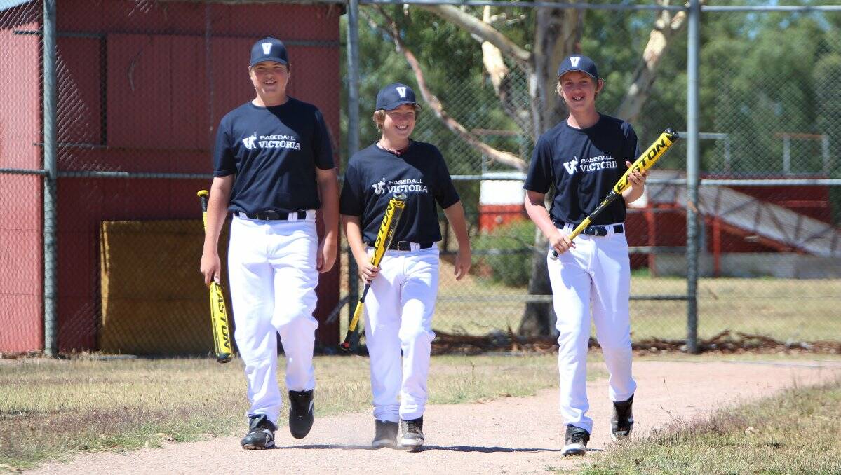 batter up: Scots clubmates and Bendigo Bank Academy of Sport stars Darcy Harrison, Billy Parsons and Lachie Jack.   Picture: PETER WEAVING  