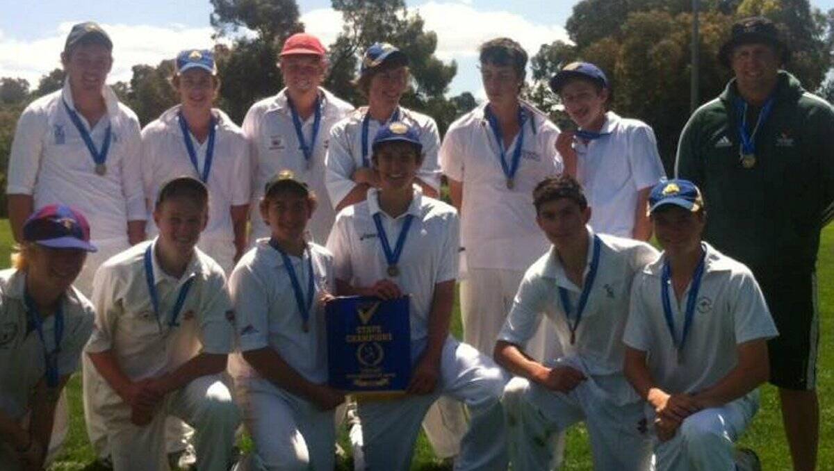 STATE CHAMPIONS: Crusoe College's years 9-10 boys' cricket team. Picture: supplied 