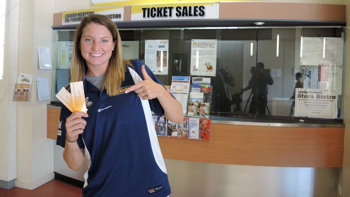 prize: Kelsey Griffin with the two tickets to be given away through the Bendigo Advertiser’s Spirit competition. Picture: TRAVIS KING 