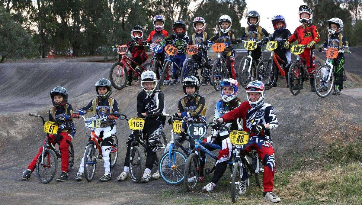 READY FOR BATTLES: Some of Bendigo BMX Club’s stars. Picture: PETER WEAVING 
