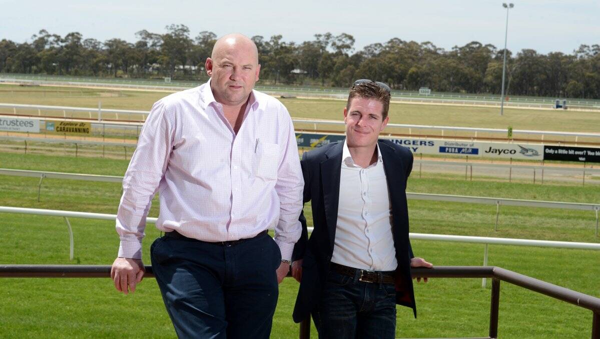 DYNAMIC DUO: Peter Moody and Luke Nolen at yesterday's Gallic Club lunch at the Bendigo Jockey Club. Picture: JIM ALDERSEY