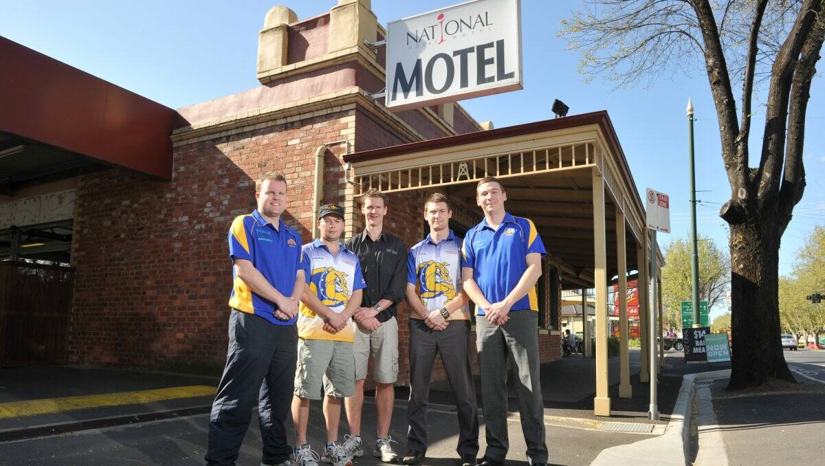 LEADERS: Golden Square CC’s Paul Scullie, Scott Johnson, the National’s John Russell, first XI captain Grant Connelly and president Aaron Bentley. Picture: JODIE DONNELLAN