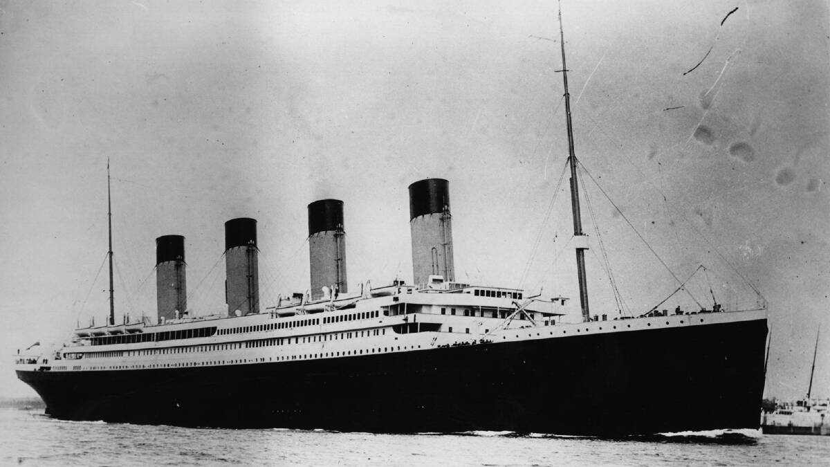 The ill-fated White Star liner RMS Titanic, which struck an iceberg and sank on her maiden voyage across the Atlantic. Photo by Central Press/Getty Images