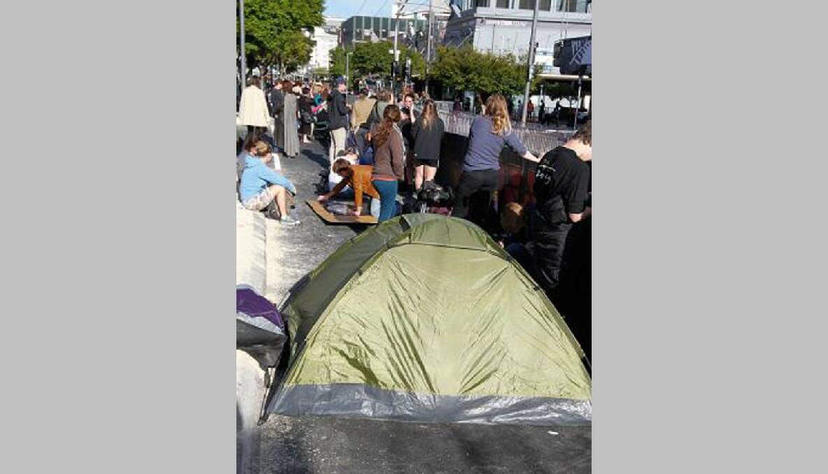 Some even braved the Wellington night air and camped out overnight alongside the red carpet. Photo: CRAIG SIMCOX/Fairfax NZ